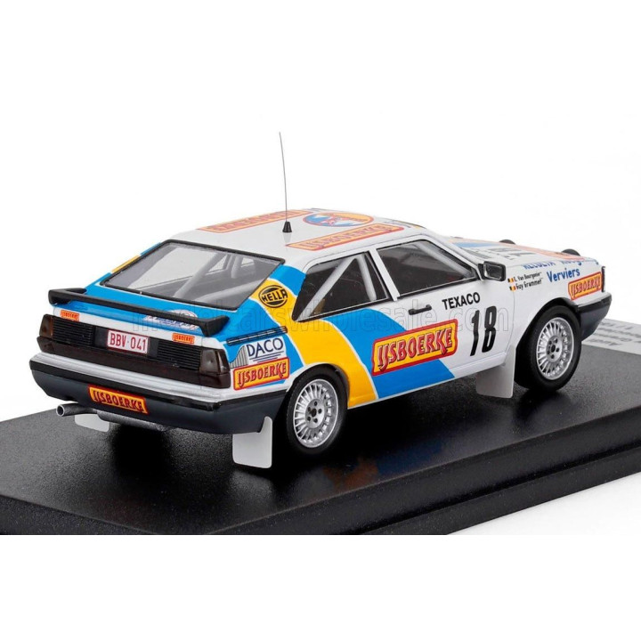 TROFEU AUDI QUATTRO COUPE (night version) N 18 BOUCLES DE SPA 1987 GUY GRAMMET - PATRIK VERHEYDEN - WHITE BLUE 1/43