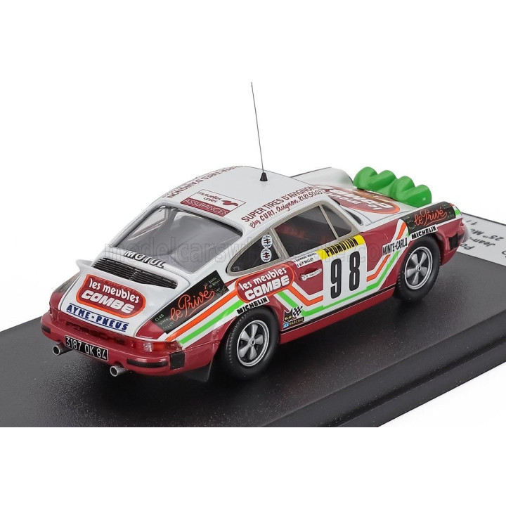 TROFEU PORSCHE 911 CARRERA (night version) RS N 98 RALLY MONTECARLO 1979 JEAN PIERRE BALLET - ROBERT MICHEL - RED WHITE 1/43