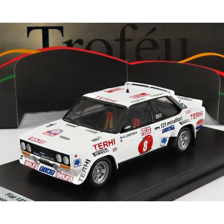 TROFEU FIAT 131 ABARTH N 8 RALLY 1000 LAKES 1978 S.LAMPINEN - J.MARKKANEN - WHITE 1/43