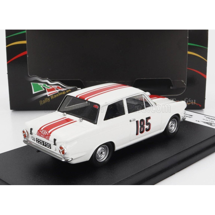 TROFEU FORD ENGLAND CORTINA GT N 185 RALLY MONTECARLO 1964 J.MANUSSIS - J.UREN - WHITE RED 1/43