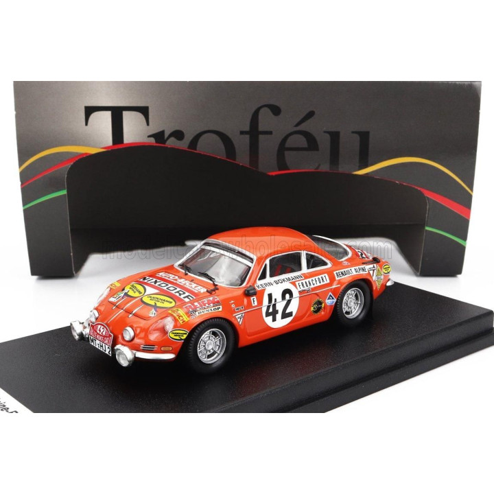 TROFEU RENAULT A110 ALPINE (night version) N 42 RALLY TOUR DE LA REUNION 1979 BERNARD BEGUIN - PHILIPPE OZOUX - ORANGE 1/43