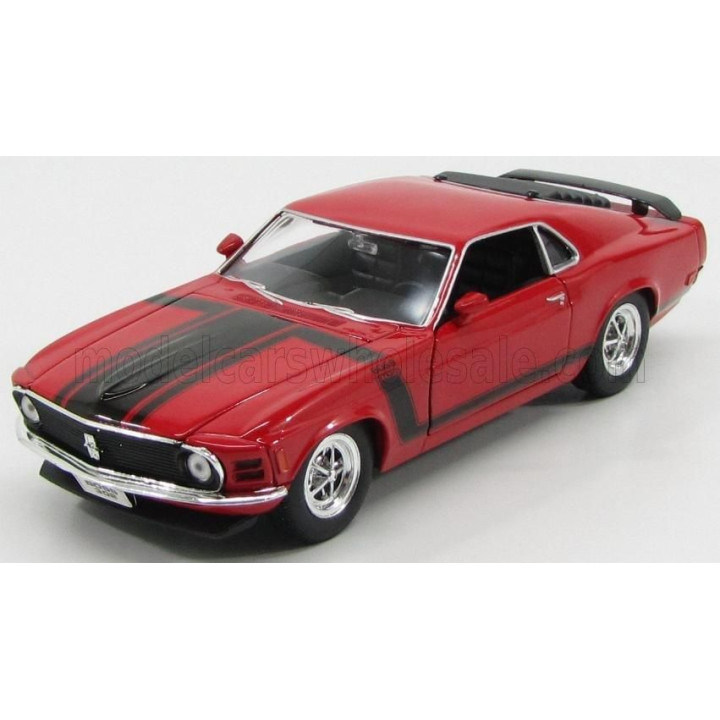 WELLY FORD USA MUSTANG BOSS 302 1970 - RED BLACK 1/24