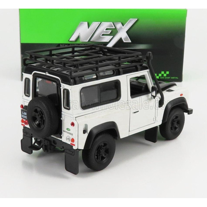 WELLY LAND ROVER LAND DEFENDER 90 WITH ROOF RACK 1984 - WHITE BLACK 1/24