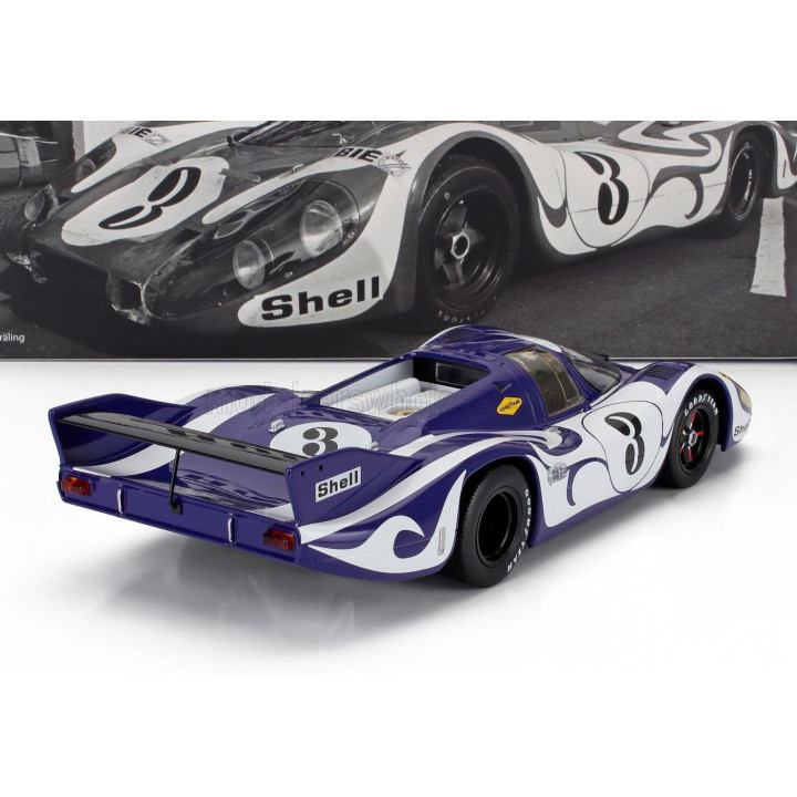WERK83 PORSCHE 917 LONG TAIL HIPPIE PRACTISE VERSION N 3 24h LEMANS 1970 GERARD LARROUSSE - WILLI KAUHSEN - PURPLE WHITE 1/18