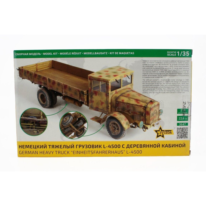ZVEZDA MERCEDES BENZ L4500 GERMAN HEAVY MILITARY TRUCK 1944 1/35