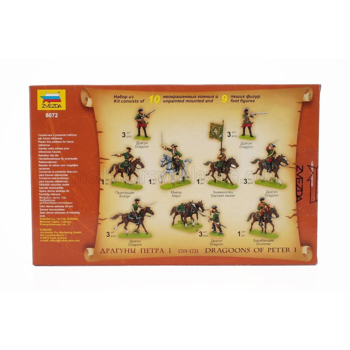 ZVEZDA FIGURES DRAGOONS OF PETER I 1/72