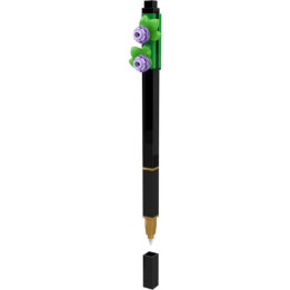 LEGO gelové pero s fialovou květinou černé