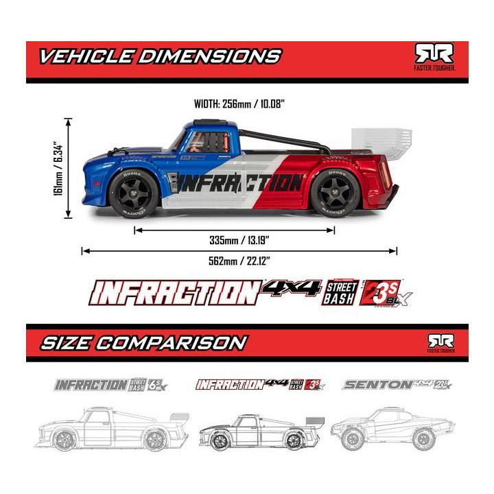 Arrma Infraction 223S DSC BLX 1:8 RTR černá