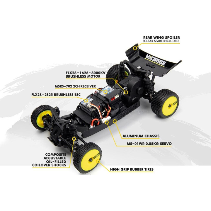 Microbe Flux 1/24th Buggy - Žlutá