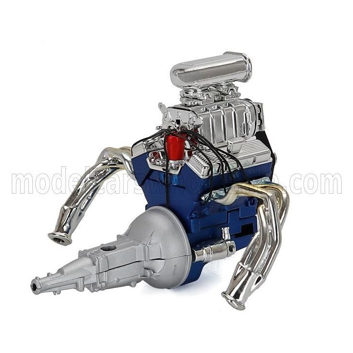 ACME MODELS ACCESSORIES MOTORE - BLOWN 427 ENGINE AND TRANSMISSION FOR CHEVROLET 150 GASSER HIGH ROLLER 1957 - BLUE SILVER 1/18
