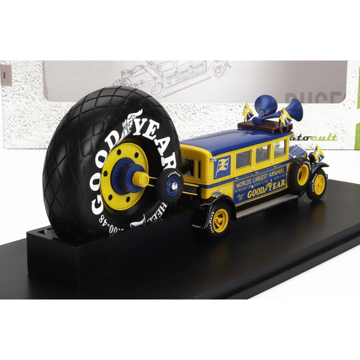 AUTOCULT BUICK GOODYEAR AIRWHEEL PROMOTION AUTOBUS USA 1929 - YELLOW BLUE 1/43