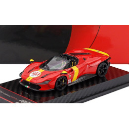 BBR MODELS FERRARI DAYTONA SP3 SERIE ICONA OPEN ROOF N 51 24h LE MANS LIVERY 2022 - RED YELLOW 1/43