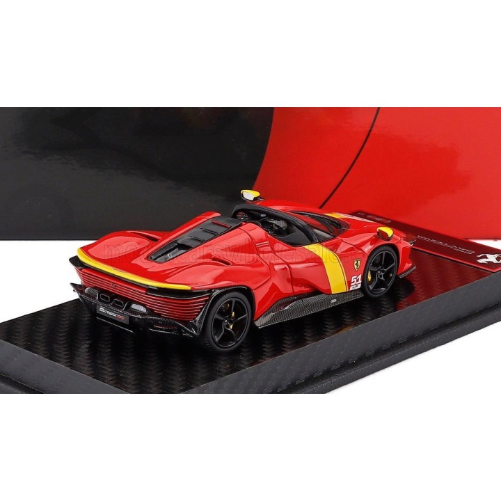 BBR MODELS FERRARI DAYTONA SP3 SERIE ICONA OPEN ROOF N 51 24h LE MANS LIVERY 2022 - RED YELLOW 1/43