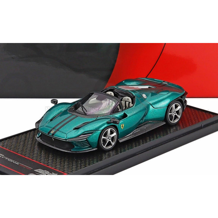 BBR MODELS FERRARI DAYTONA SP3 SERIE ICONA OPEN ROOF 2022 - VERDE MANZONI - GREEN BLACK 1/43