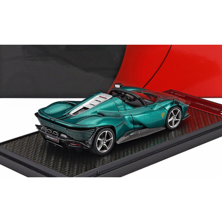 BBR MODELS FERRARI DAYTONA SP3 SERIE ICONA OPEN ROOF 2022 - VERDE MANZONI - GREEN BLACK 1/43