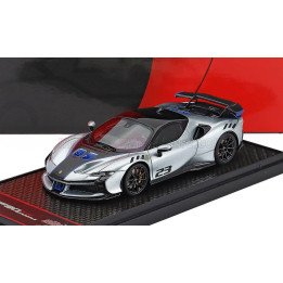BBR MODELS FERRARI SF90 XX STRADALE N 23 2024 - GRIGIO TITANIO - GREY MET BLACK BLUE 1/43