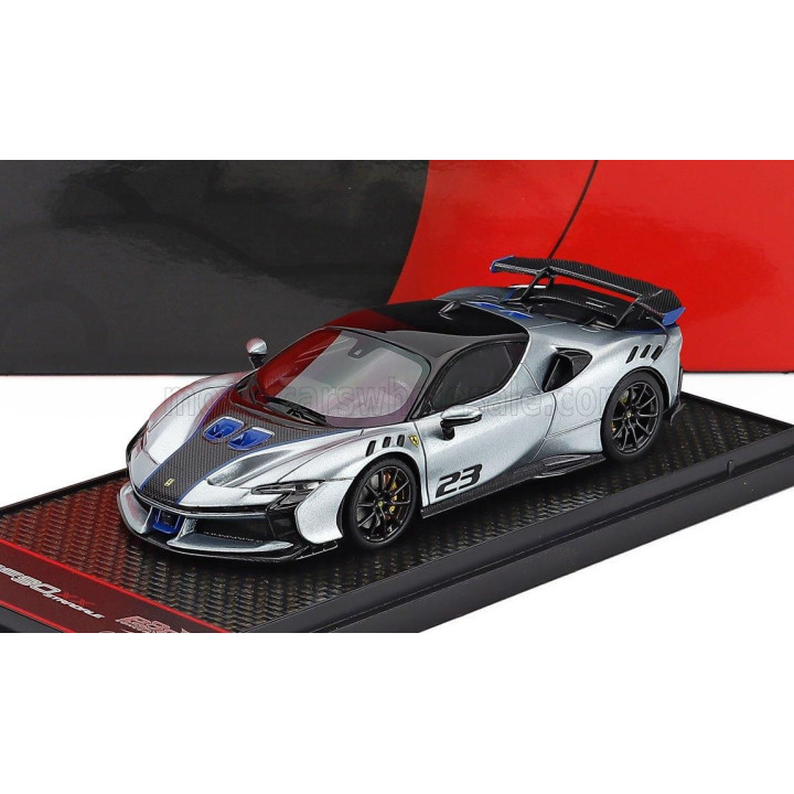 BBR MODELS FERRARI SF90 XX STRADALE N 23 2024 - GRIGIO TITANIO - GREY MET BLACK BLUE 1/43