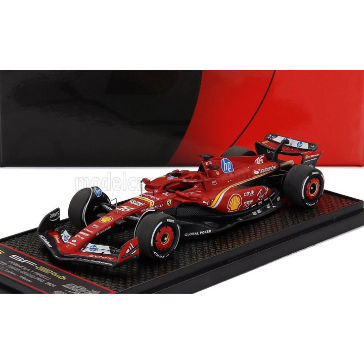 BBR MODELS FERRARI F1  SF-24 TEAM SCUDERIA FERRARI SF24 N 16 WINNER AUSTIN USA GP 2024 CHARLES LECLERC - RED BLACK 1/43