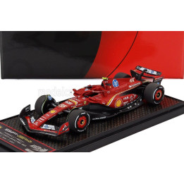 BBR MODELS FERRARI F1  SF-24 TEAM SCUDERIA FERRARI SF24 N 55 2nd AUSTIN USA GP 2024 CARLOS SAINZ - RED BLACK 1/43