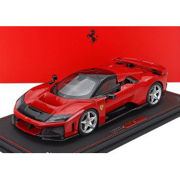 BBR MODELS FERRARI F80 2024 - SILVER RIMS - CON VETRINA - WITH SHOWCASE - ROSSO CORSA - RED BLACK 1/18