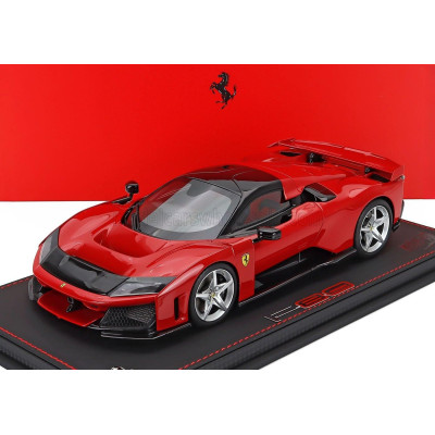BBR MODELS FERRARI F80 2024 - SILVER RIMS - CON VETRINA - WITH SHOWCASE - ROSSO CORSA - RED BLACK 1/18