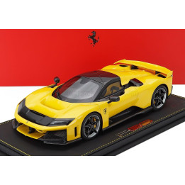 BBR MODELS FERRARI F80 2024 - CARBON RIMS - CON VETRINA - WITH SHOWCASE - GIALLO MODENA - YELLOW BLACK 1/18