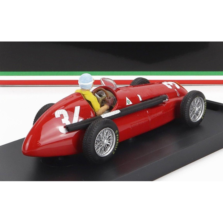 BRUMM ALFA ROMEO F1  158 N 34 WINNER MONACO GP 1950 JUAN MANUEL FANGIO - WITH DRIVER FIGURE - RED 1/43