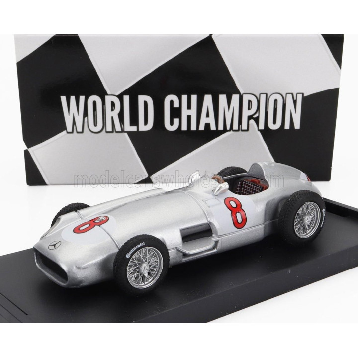 BRUMM MERCEDES BENZ F1 W196 N 8 WORLD CHAMPION WINNER DUTCH GP 1955 JUAN MANUEL FANGIO - SILVER 1/43