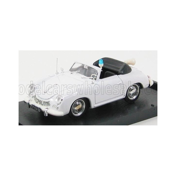 BRUMM PORSCHE 356 CABRIOLET POLICE OLANDESE 1952 - WHITE 1/43