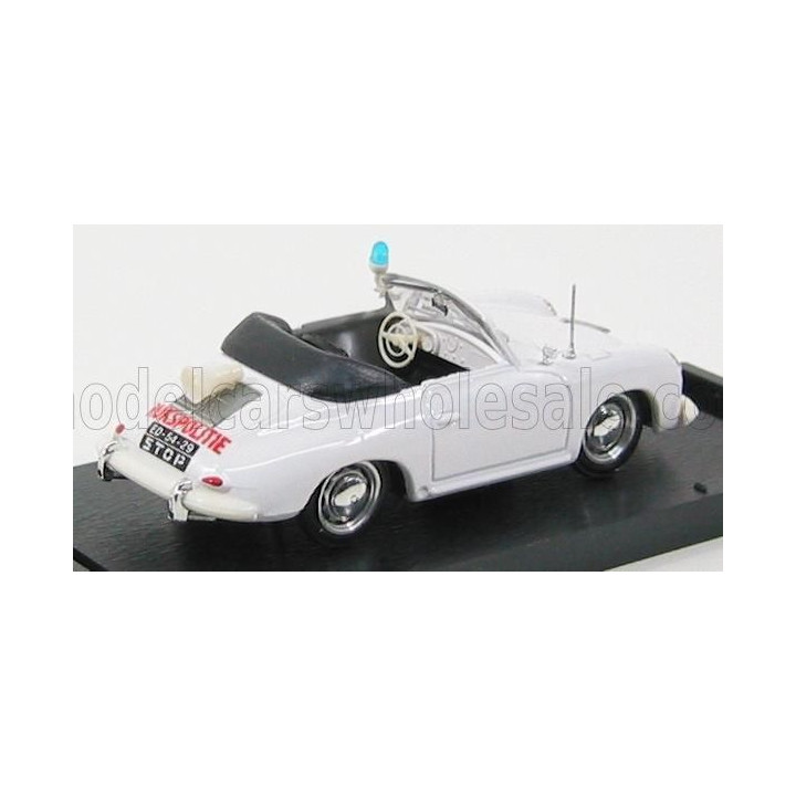 BRUMM PORSCHE 356 CABRIOLET POLICE OLANDESE 1952 - WHITE 1/43