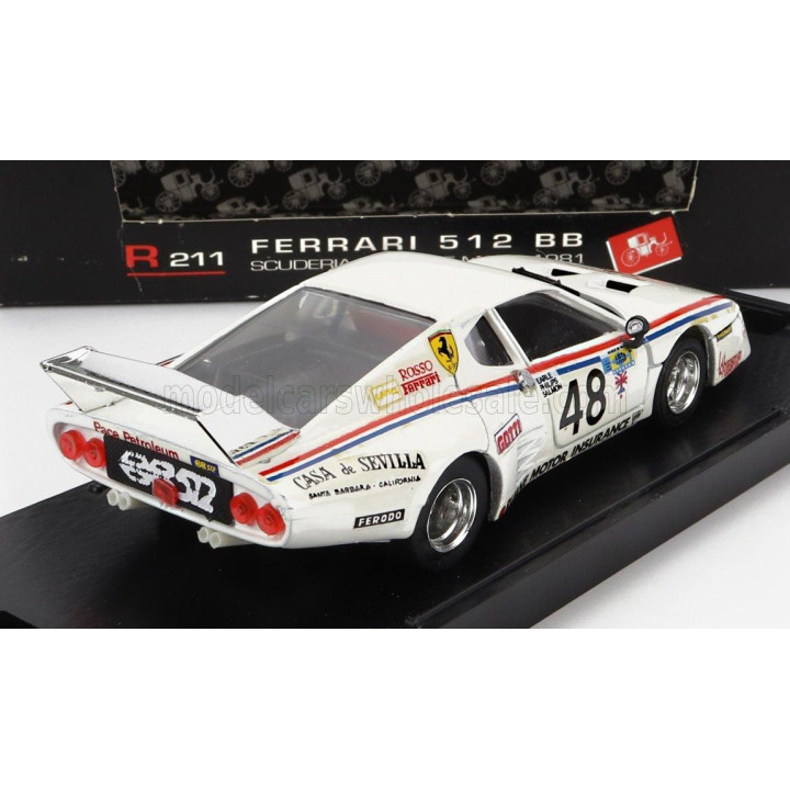 BRUMM FERRARI 512BB SCUDERIA ROSSO N 48 24h LE MANS 1981 M.SALMON - S.PHILIPS - S.EARLE - WHITE 1/43