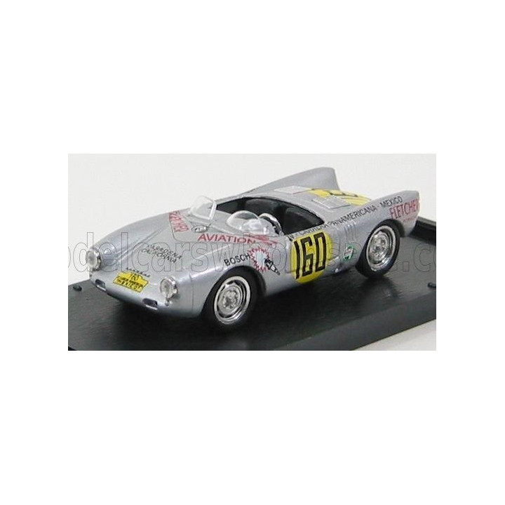 BRUMM PORSCHE 550 RS CARRERA MEXICO 1953 HANS HERRMANN - SILVER 1/43
