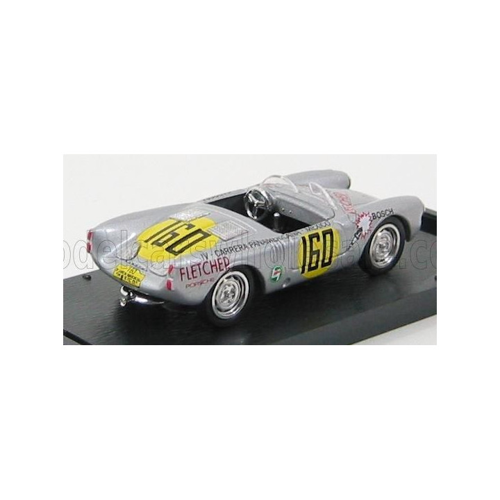 BRUMM PORSCHE 550 RS CARRERA MEXICO 1953 HANS HERRMANN - SILVER 1/43