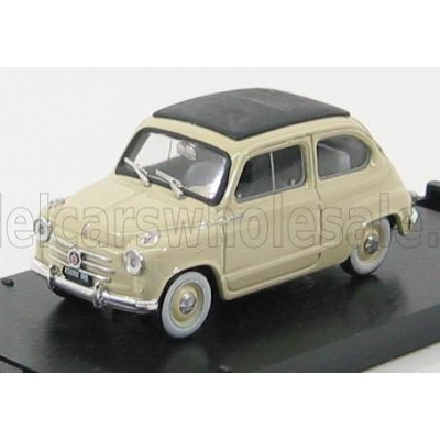 BRUMM FIAT 600 1956 TETTO CHIUSO - CLOSED ROOF - BEIGE CHIARO 1/43