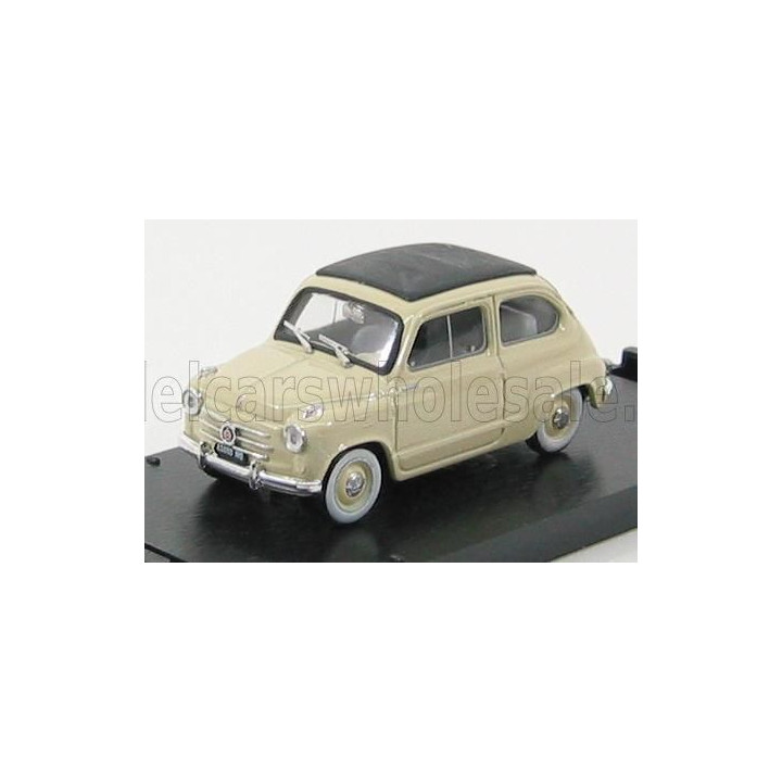 BRUMM FIAT 600 1956 TETTO CHIUSO - CLOSED ROOF - BEIGE CHIARO 1/43