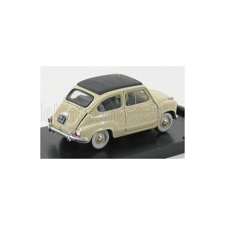 BRUMM FIAT 600 1956 TETTO CHIUSO - CLOSED ROOF - BEIGE CHIARO 1/43