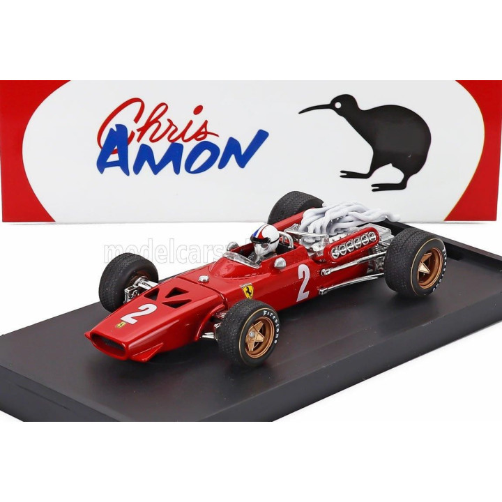 BRUMM FERRARI F1  312 N 2 ITALY GP 1967 CHRIS AMON - WITH DRIVER FIGURE - RED 1/43