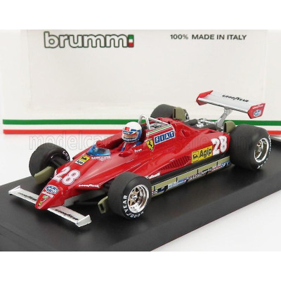 BRUMM FERRARI F1  126C2 N 28 WINNER SAN MARINO IMOLA GP 1982 DIDIER PIRONI - WITH DRIVER FIGURE - RED 1/43