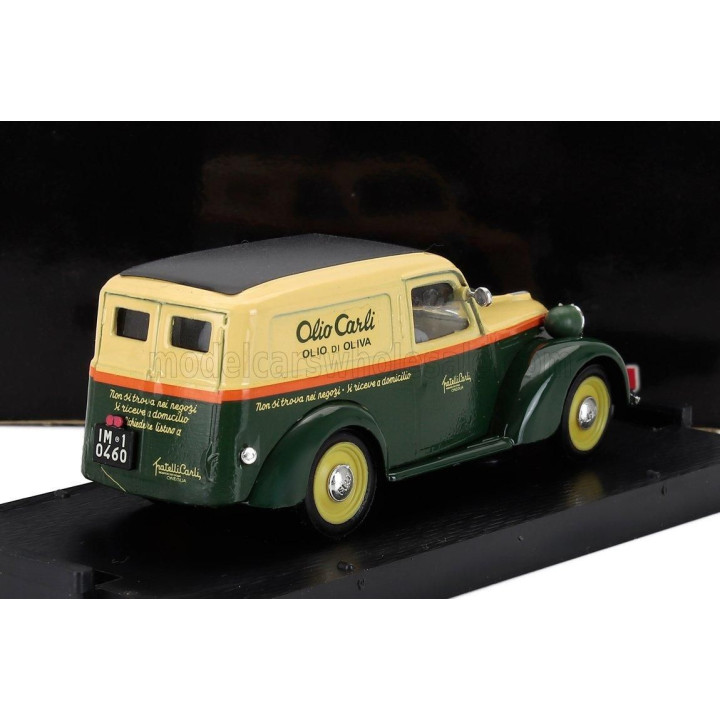BRUMM FIAT 1100E VAN FURGONE OLIO CARLI 1946 - GREEN CREAM 1/43