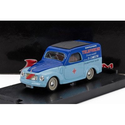 BRUMM FIAT 500C BELVEDERE VAN TELEFUNKEN ASSISTENZA 1950 - LIGHT BLUE BLUE 1/43