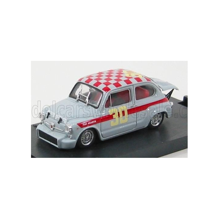 BRUMM FIAT 600 ABARTH 1000 N 30 4h DI MONZA 1966 G.BAGHETTI - GREY RED 1/43