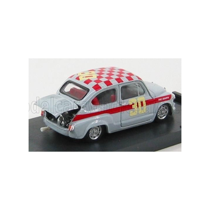 BRUMM FIAT 600 ABARTH 1000 N 30 4h DI MONZA 1966 G.BAGHETTI - GREY RED 1/43