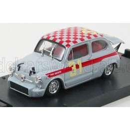 BRUMM FIAT 600 ABARTH 1000 BERLINA N 31 4h MONZA 1966 L.CELLA - GREY RED 1/43