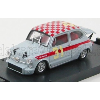 BRUMM FIAT 600 ABARTH 1000 BERLINA N 31 4h MONZA 1966 L.CELLA - GREY RED 1/43