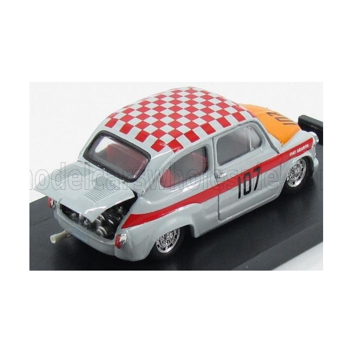 BRUMM FIAT 600 ABARTH 1000 CORSA N 107 WINNER 500km NURBURGRING 1967 EDELHOF - GREY ORANGE 1/43
