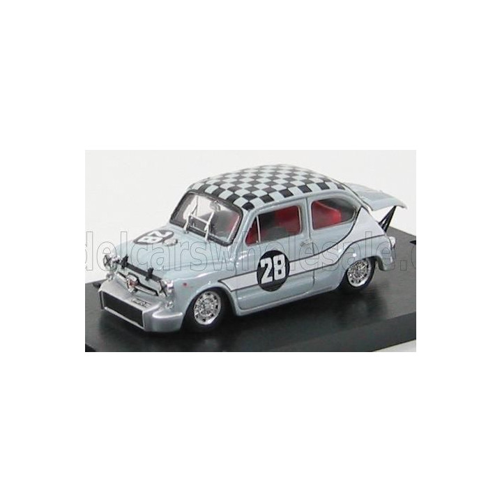 BRUMM FIAT 600 ABARTH 1000 BERLINA N 28 SCUDERIA ABARTH 2nd ZANDVOORT TROPHY 1969 - GREY 1/43