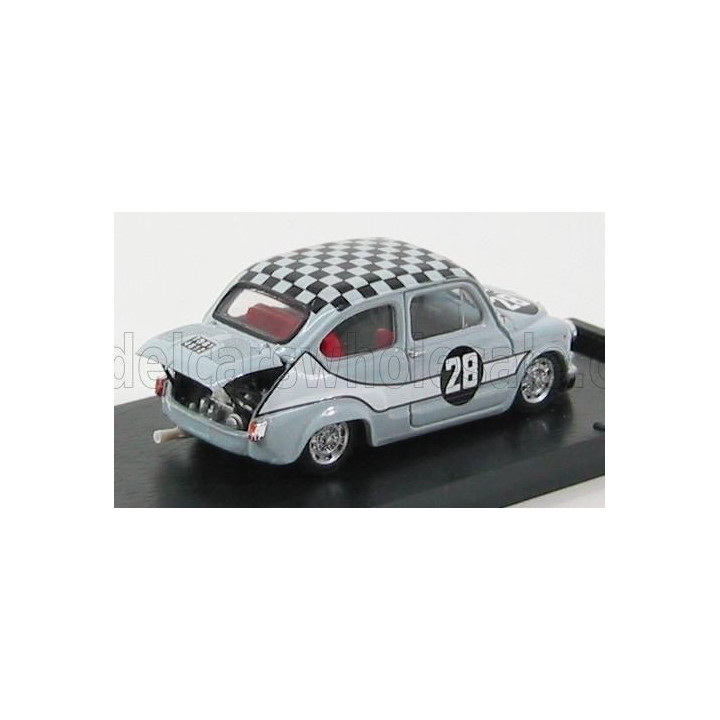 BRUMM FIAT 600 ABARTH 1000 BERLINA N 28 SCUDERIA ABARTH 2nd ZANDVOORT TROPHY 1969 - GREY 1/43