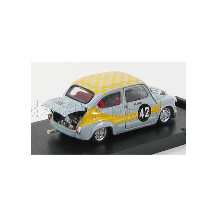 BRUMM FIAT 600 1000 ABARTH N 42 SC.RADIO VERONICA ZANDVOORT TROPHY 1969 - REY YELLOW 1/43
