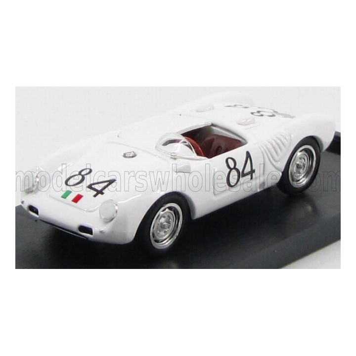 BRUMM PORSCHE 550A RS SPIDER N 84 WINNER TARGA FLORIO 1956 UMBERTO MAGLIOLI - WHITE 1/43