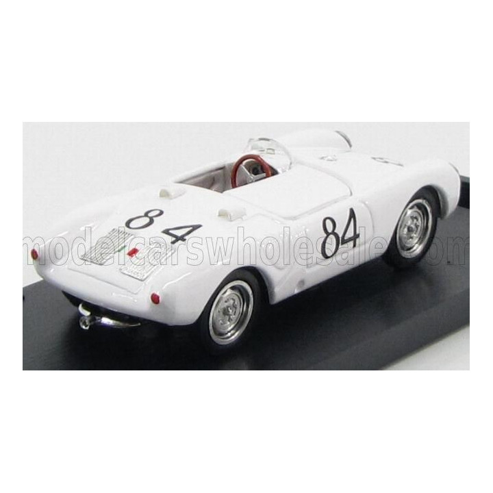 BRUMM PORSCHE 550A RS SPIDER N 84 WINNER TARGA FLORIO 1956 UMBERTO MAGLIOLI - WHITE 1/43